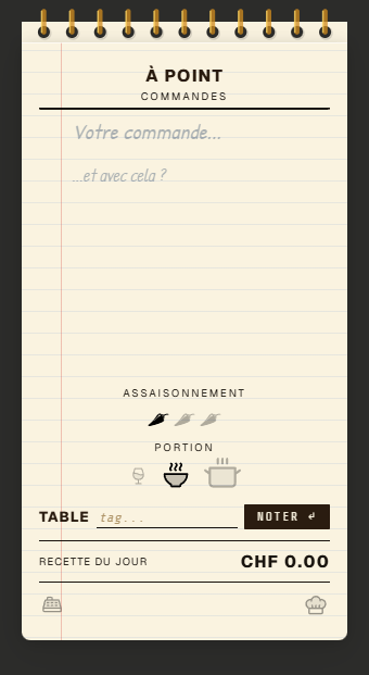 Capture d'écran du Carnet — interface de saisie des tâches