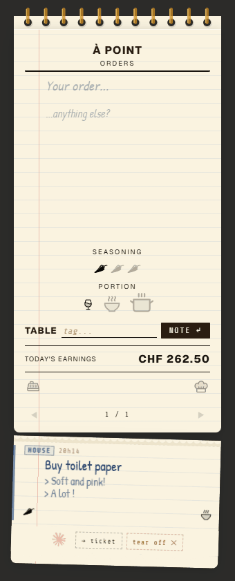 Démonstration des actions sur une note — promouvoir, arracher, Claude